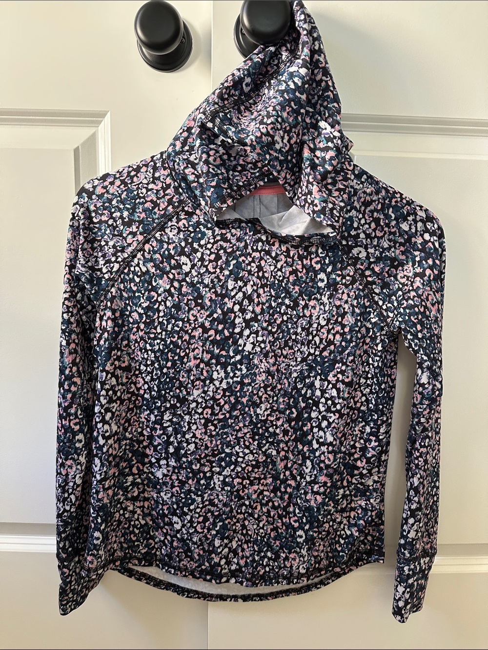 tek gear Pink and Navy Floral-Pattern Hoodie